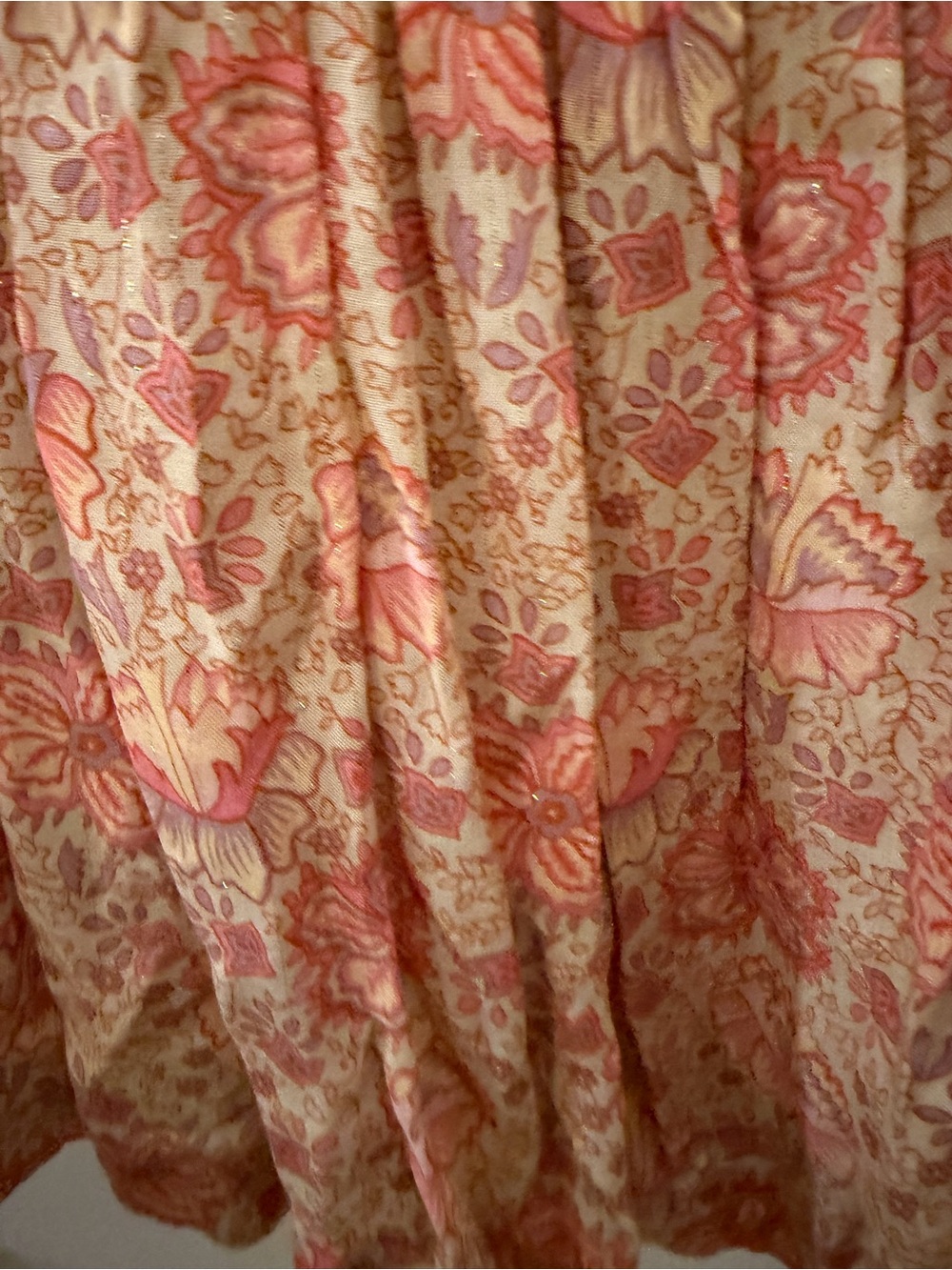 Spell & The Gypsy Collective Pink Floral Paisley Metallic Babydoll Blouse XXL - Picture 5 of 8